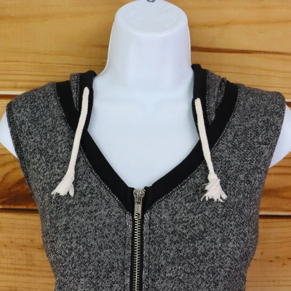 NOBO No Boundaries Sleeveless Jacket Full Zip Junior Womens‎ XL 15-17 Gray Black